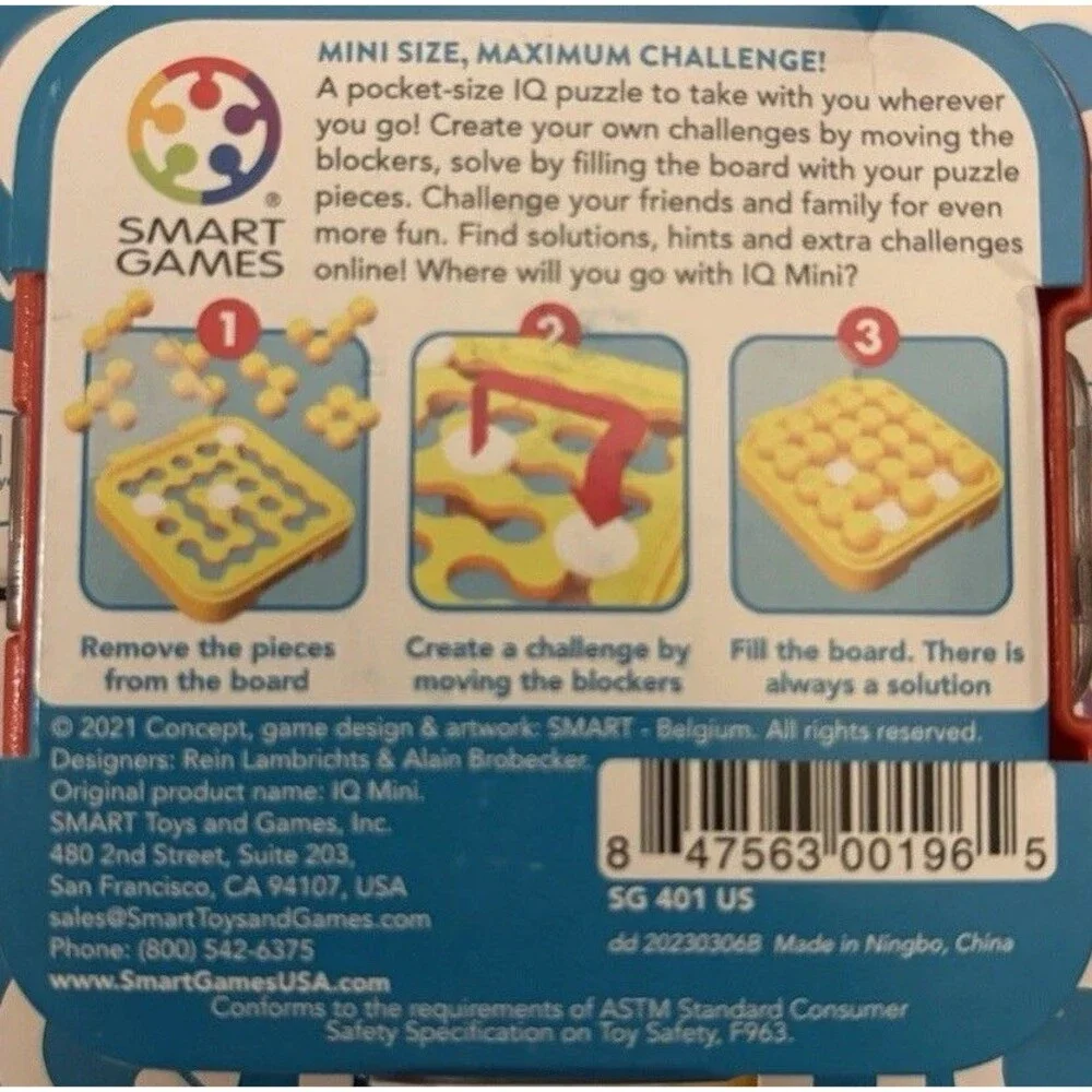 SmartGames IQ Mini Pocket-Size Brain Teaser Puzzle Game 5-Pack Multicolor